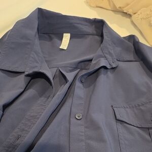 STYLUS Soft Button-Up Shirt in Slate Blue